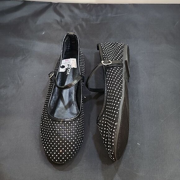 BRAND NEW TOP MODA MESH STUDDED  BUCKLE STRAP COMFORTABLE BALLERINA  FLATS G1 - Picture 13 of 16